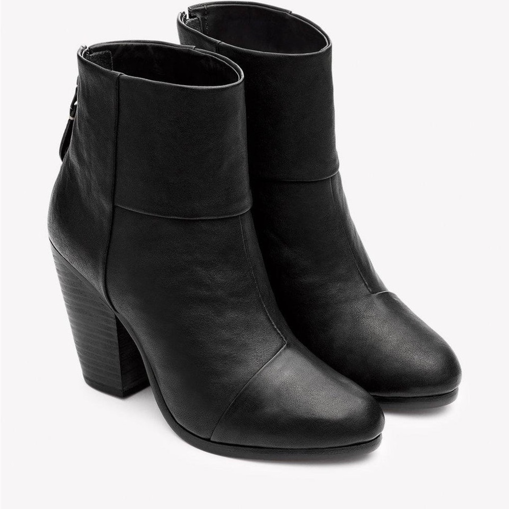 RAG AND BONE Black Leather Classic Newbury Boot